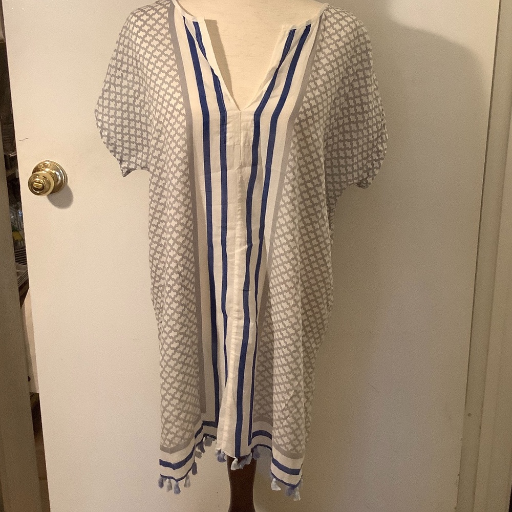 Eye of the Needle Palm Beach Cotton Swim Cover Up